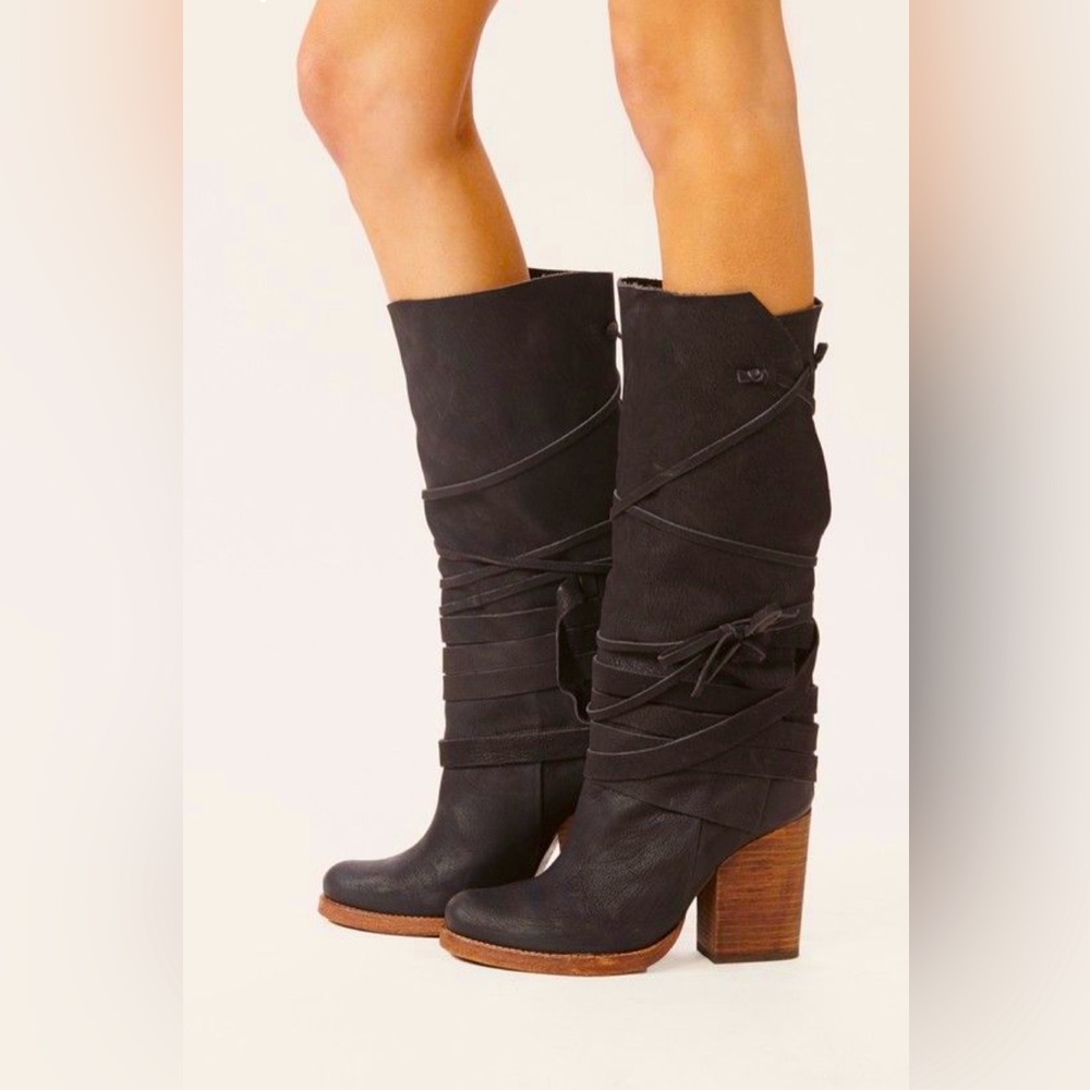 Free People Royal Rush Wrap Boots - Size 38